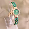 Vintage Elegant Baroque Rhinestone Quartz Women's Watch Sparkling Crystal Classic Design Perfect Accessory for Daily Wear