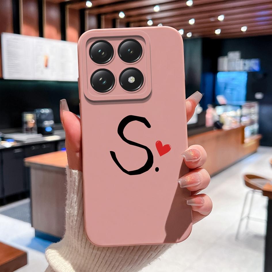 Custodia Per Xiaomi 14T 14 15 12 12S 12T 12X Pro Ultra Lite Cover Posteriore Carina Cuore d'Amore Modello Lettera Silicone Morbido Anti Caduta Protettiva Per Xiaomi Capa