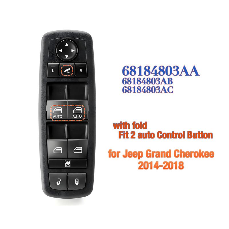 68184803AA 68184803AB 68184803AC Electric Power Window Switch Glass Lifter Control Button, For Jeep Grand Cherokee 2014-2018