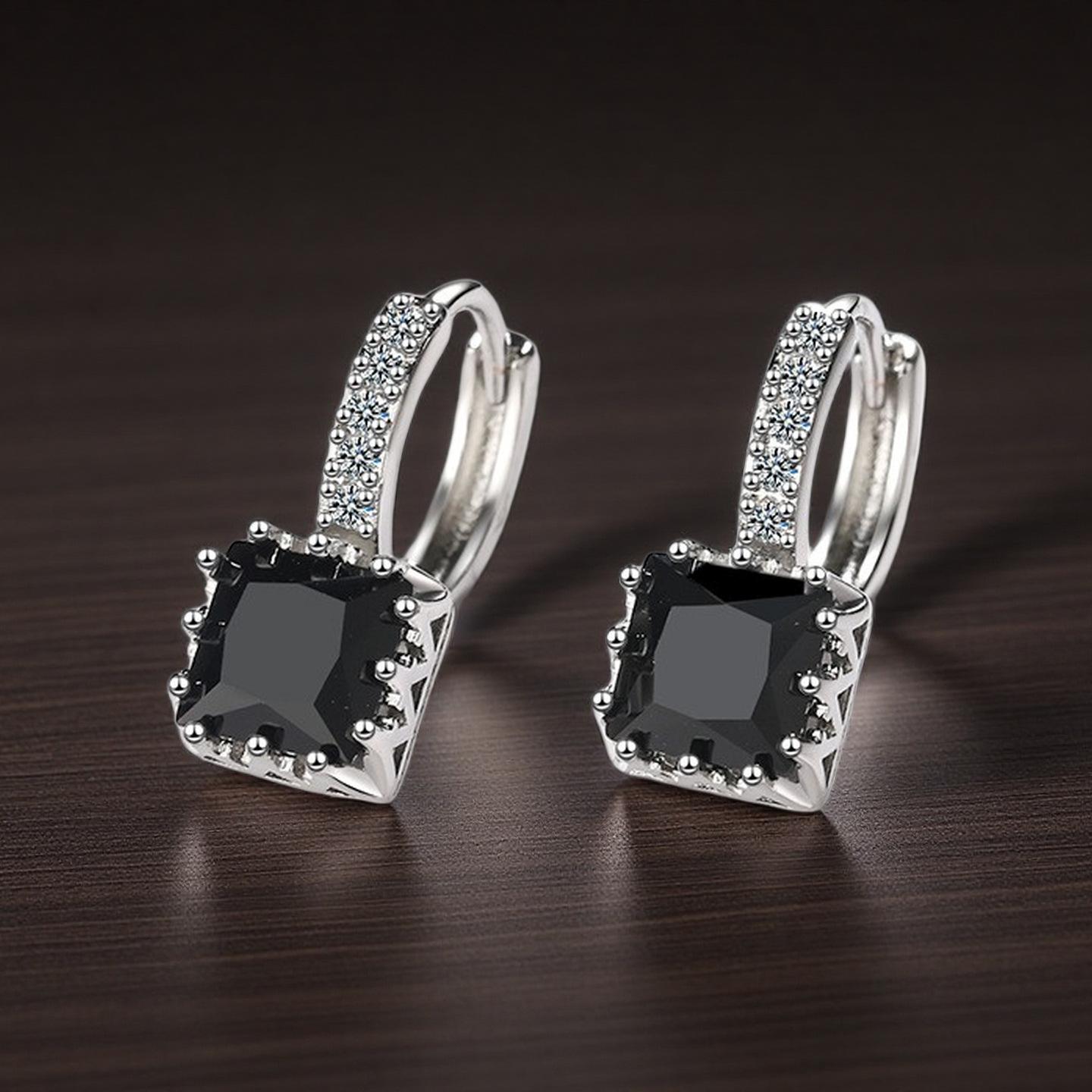 Серьги-каффы с черными цирконами - Популярные украшения в европейском и американском стиле Electroplated медный