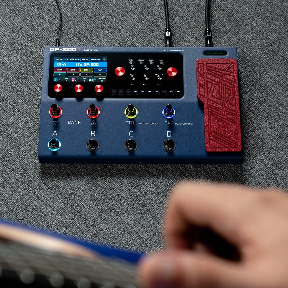Valeton Guitar Pedal Amp Cabinet FX MIDI Expression USB Audio Interface GP-200X Multi-Effects Processor Guitar, Bass, Modeling, IR, Simulation, Loop,