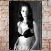 2D Metal Wall Art Poster, 12x8 Retro Elegant Woman Portrait, Heavy Iron Home Decor