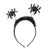 Halloween-Stirnband Kostümzubehör Stirnbänder, Schwarzes Spinnenfledermaus-Stirnband, Glitzerndes Flauschiges Haarband Kopfschmuck für Themen-Tanz Damen, Teenager, Cosplay,