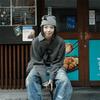 Warm Material Gothic Pattern Jacquard Kpop Hat Y2K Fashion Hip Hop Style Knitting Beanie Knitted Texture Winter Beanie