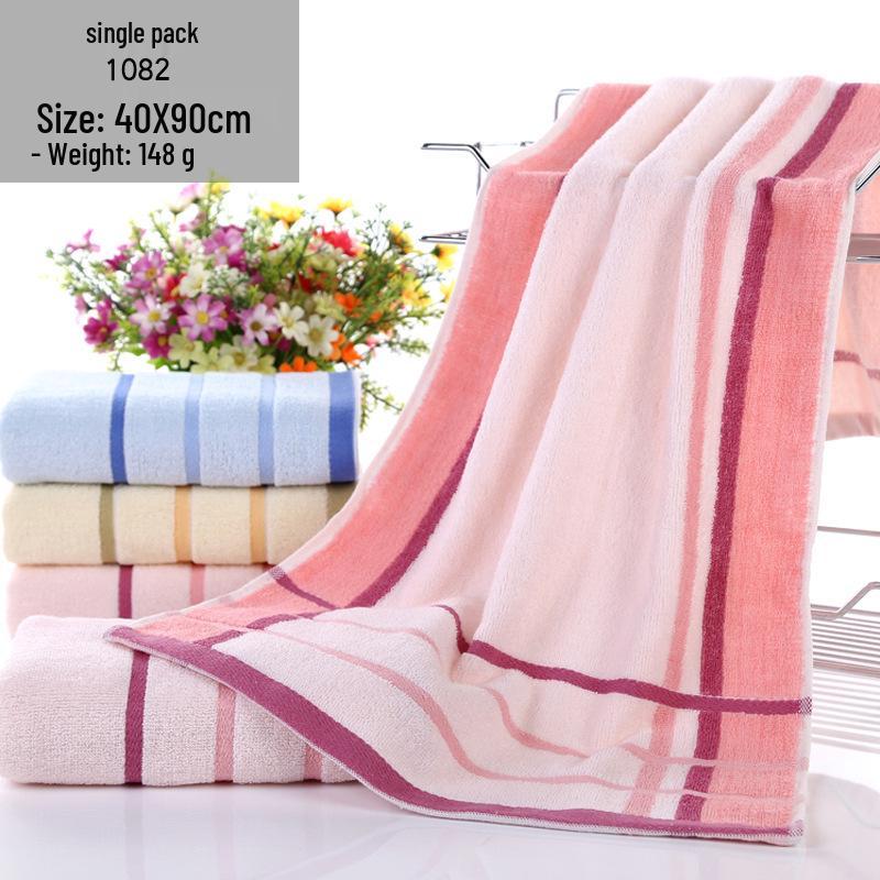 Besticktes Baumwollhandtuch 40×90 für Bad, Sport & Fitness – Langes, Schweißabsorbierendes Streifendesign