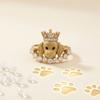 Cute Cartoon Pet Dog Open Ring, Niche Puppy Memorial Adjustable Finger Jewelry, Lovely Pet Ornament