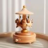Rotating Carousel Wooden Carousel Music Box Wooden Material Musical Jewelry Box  Children's Toys