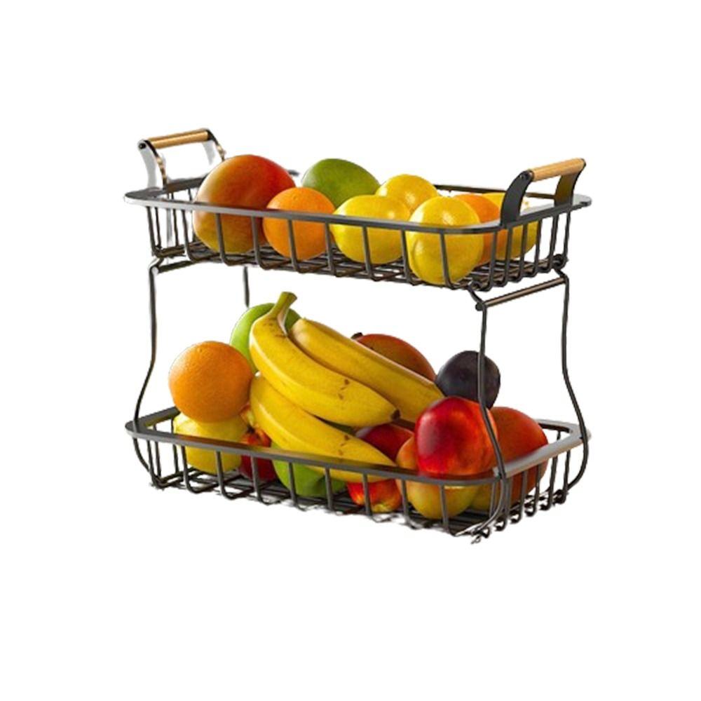 Metal Fruit Basket Bowl Detachable Vegetable Holder Organizer Vegetable Bread Basket  Countertop