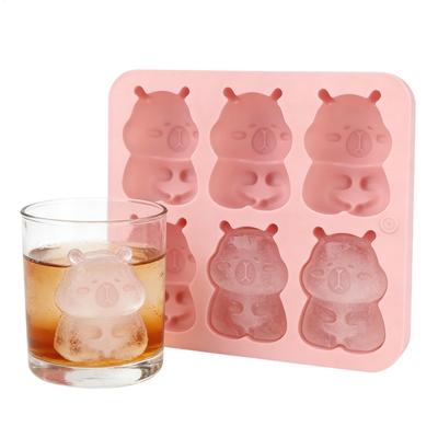3D Cute Capybara Ice Mold Funny Animal Shape Ice Maker for Beverage Juice Cocktail Snacks Home Bar Party Kitchen Gadgets