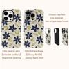 Navy Flower & Olive Leaf Phone Case for IPhone 17AIR 16E 16 15 14 13 12 11 17 Pro Max Plus Double-layer Back Cover