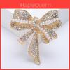 Alloy Butterfly Bow Brooch For Women With Rhinestone Decoration Spring Fashion Accessory