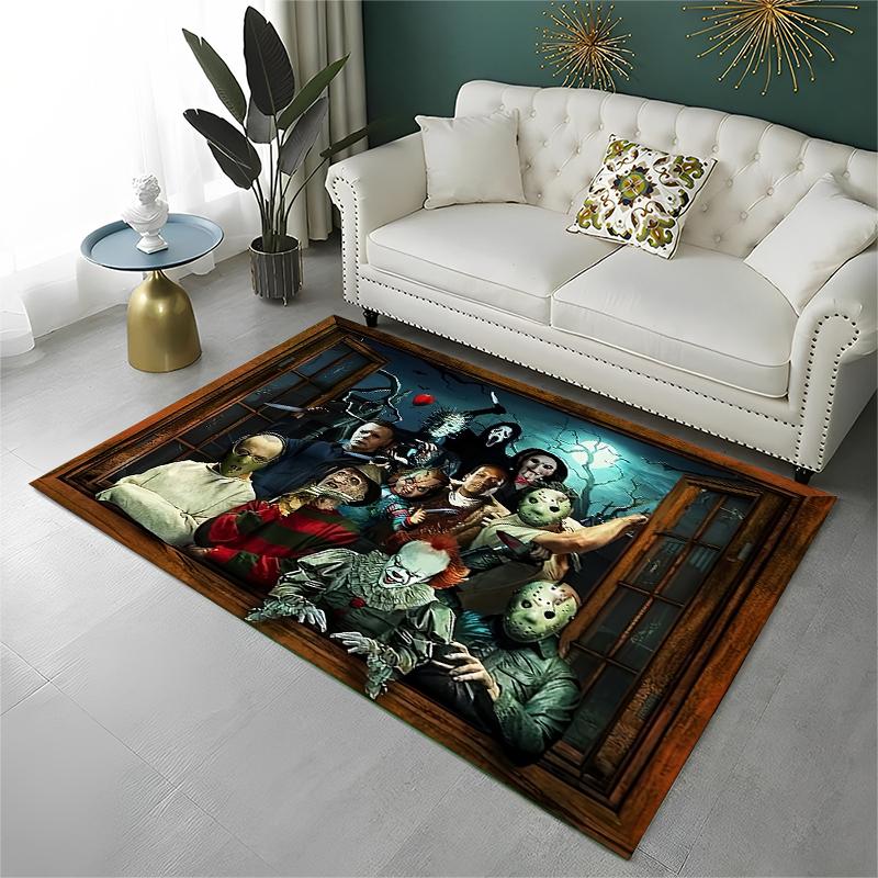 Horrorfilm-Charakter Chucky S-Scream Cartoon Teppich für Spielzimmer Schlafzimmer Wohnzimmer Sofa Heimdekoration, Teppich rutschfest