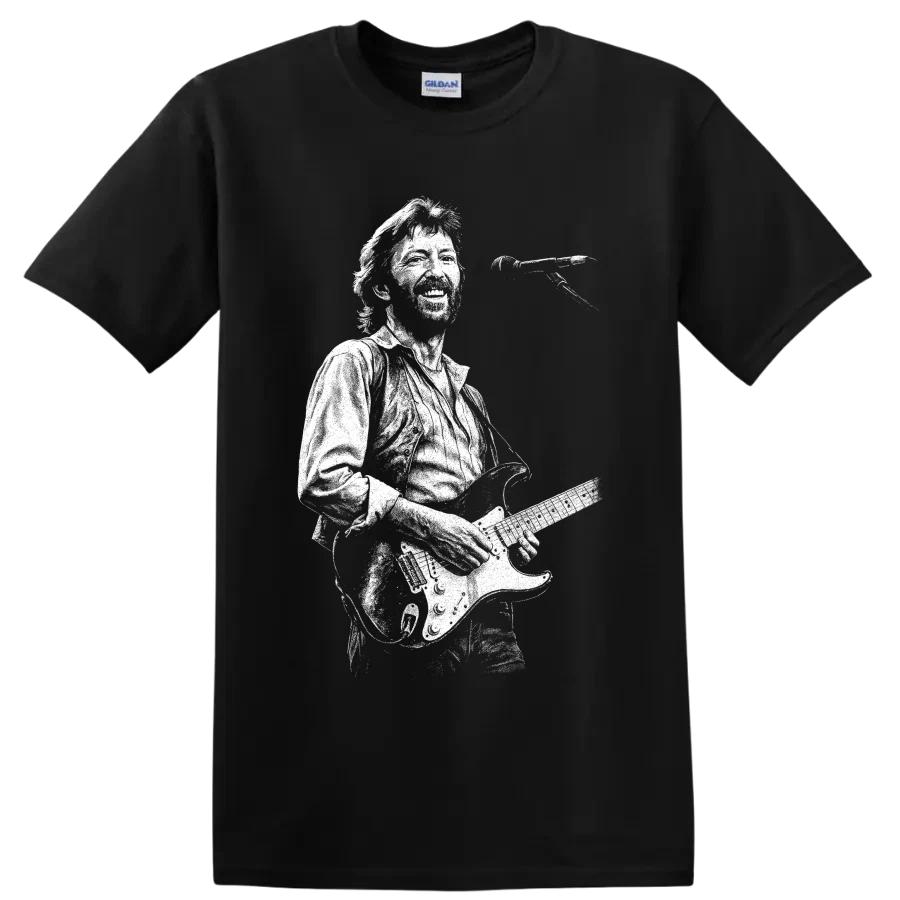 Eric Clapton Guitarist T Shirt Classic Rock Musician Silhouette Graphic Tee Art