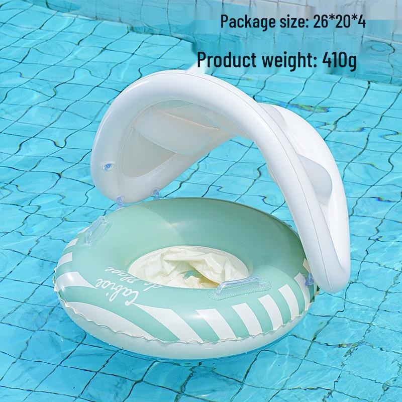 Large Toddler Boat-Themed Swimming Ring with Canopy & Steering Wheel