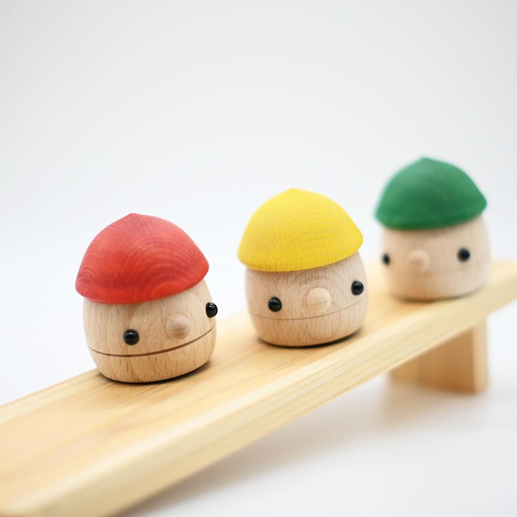 Comomg Acorn Rolling Set 1, Wooden Toy, Made In Japan, for Children, Com-donset 001