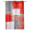 Red Grey White Oil Painting Abstract Geometric Curtains Bedroom Living Room Drapes Kitchen Window Curtain Home Decor Polyester Washable Sitting Ready