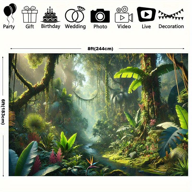 1 Piece of Tropical Jungle Background Wall Hanging Cloth, Room and Studio Props - Multi-purpose Home Decoration Banner