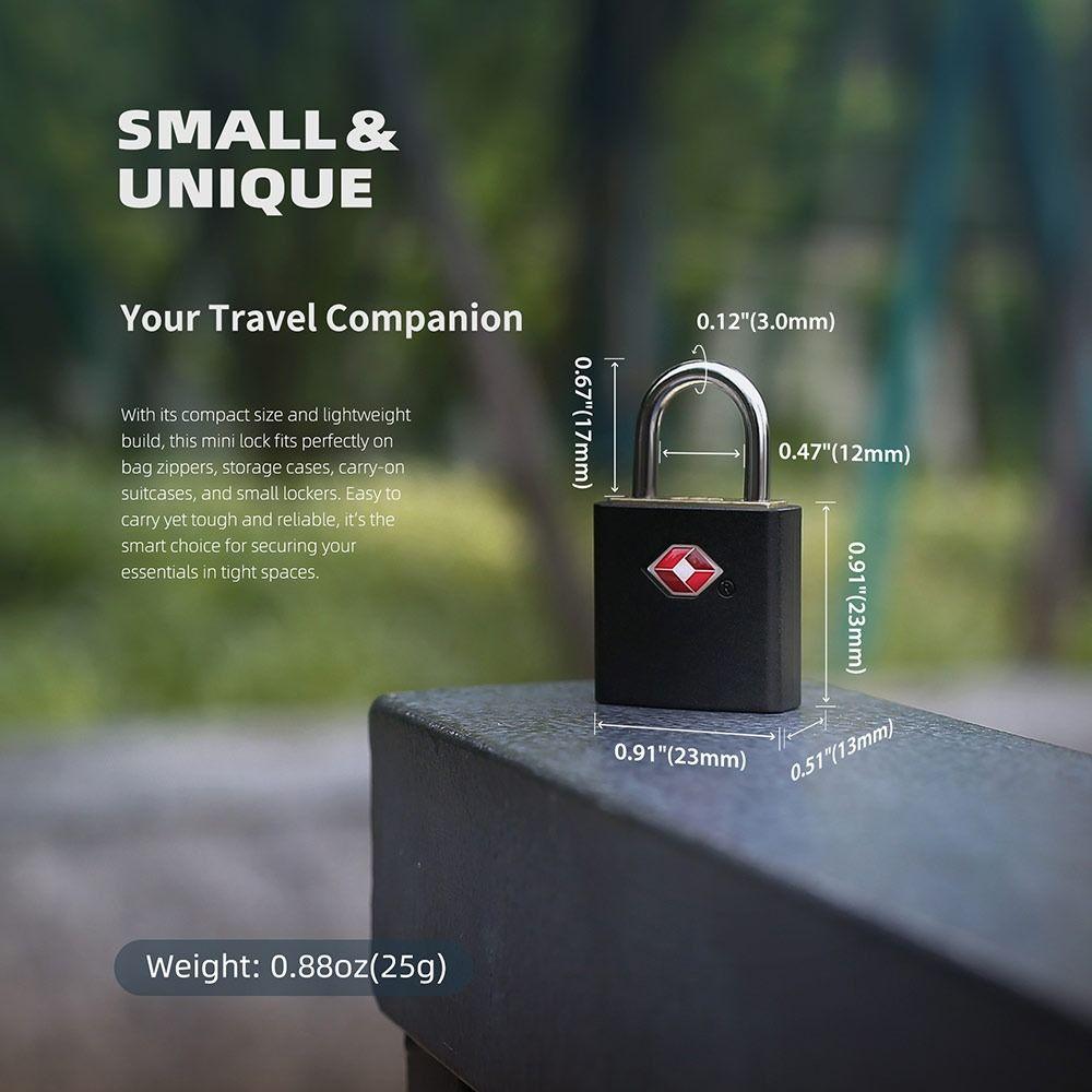 Zinc Alloy Luggage Lock Mini Security Padlock Portable Cabinet Lock for Travel