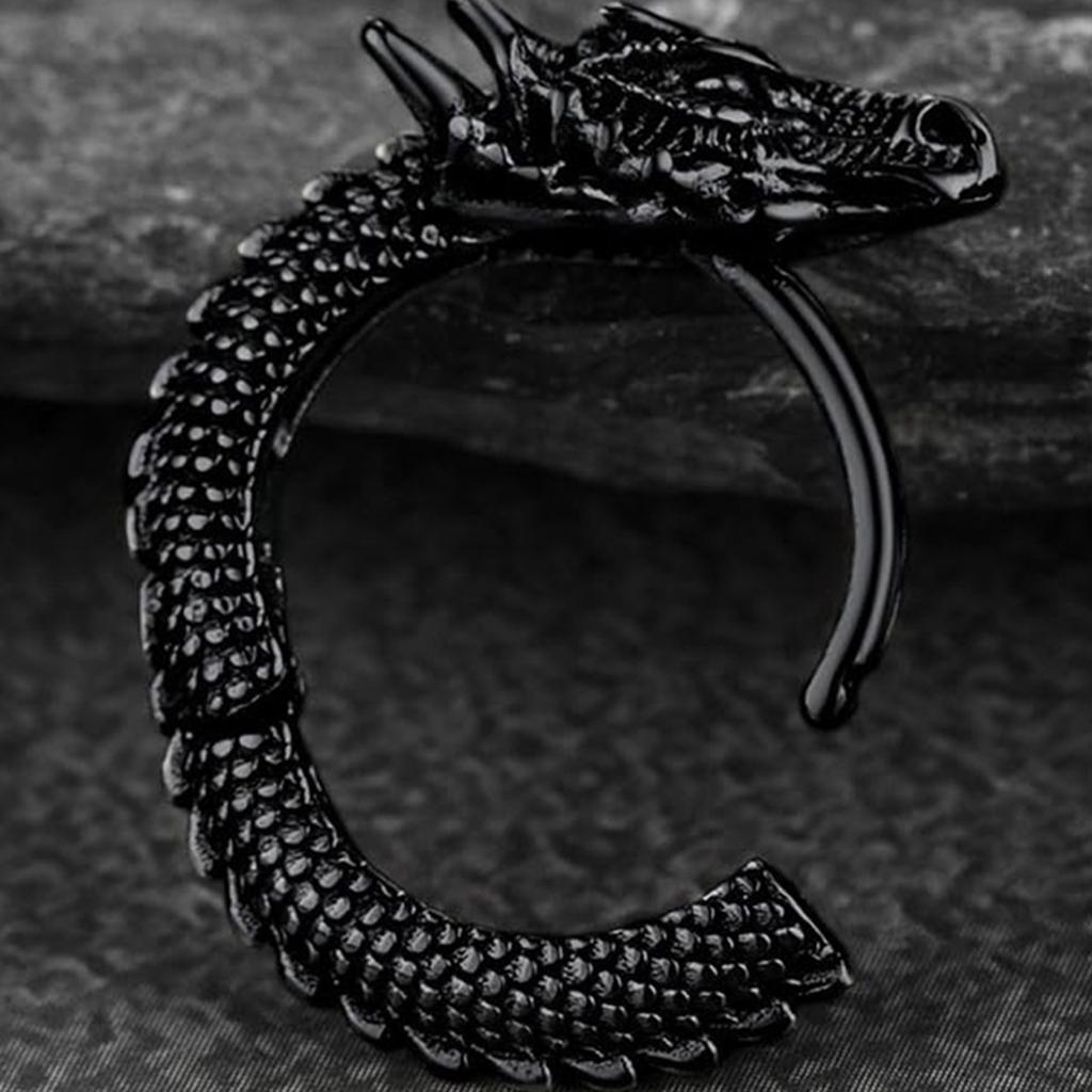 Stylish Dragon Hoop Earrings Stainless Steel Ear Studs for Men Women Hip Hop Punk Party Accessory Unisex Jewelry