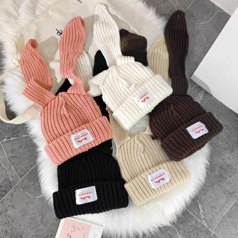 Knit Beanie Hats Cute Bunny Long Ears Funny Hat Fluffy  display picture 3