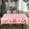 Christmas Tablecloth Winter Snowman Xmas Tree Wreath Design Rectangle Tablecloths Washable Fabric Table Cover