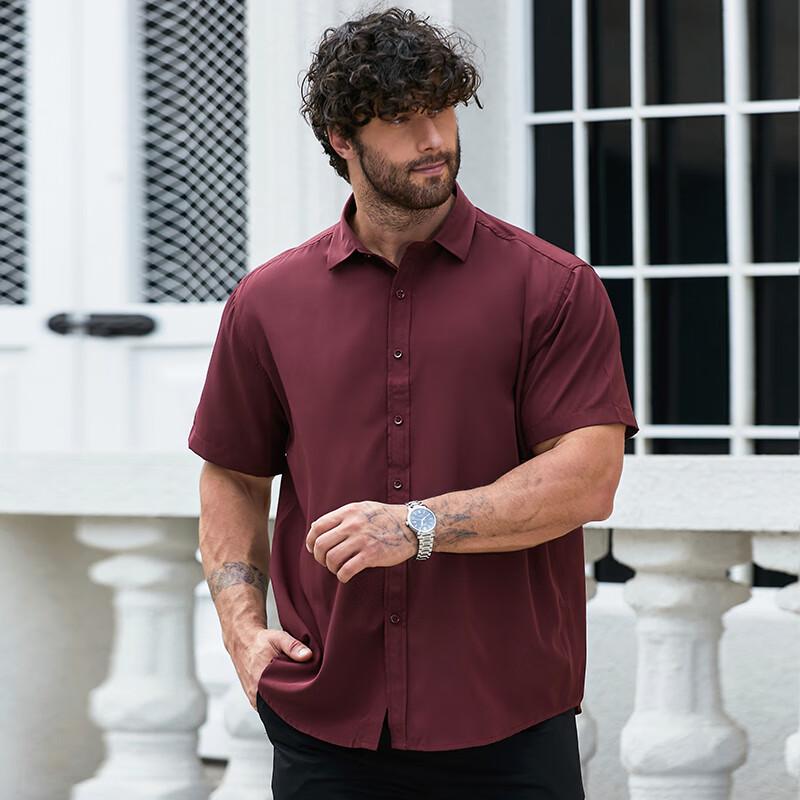 Dibinze Men's Plus Size Short Sleeve Thin Shirt