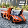 Koenigsegg Jesko Nordic Ghost 1:24 Supercar Model with Sound & Light, Pull-back Toy Car Gift