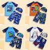 New Cute Cartoon Split Swimsuit for Boys - High-Elasticity Swimwear for Toddlers, Small, Medium, and Large Kids