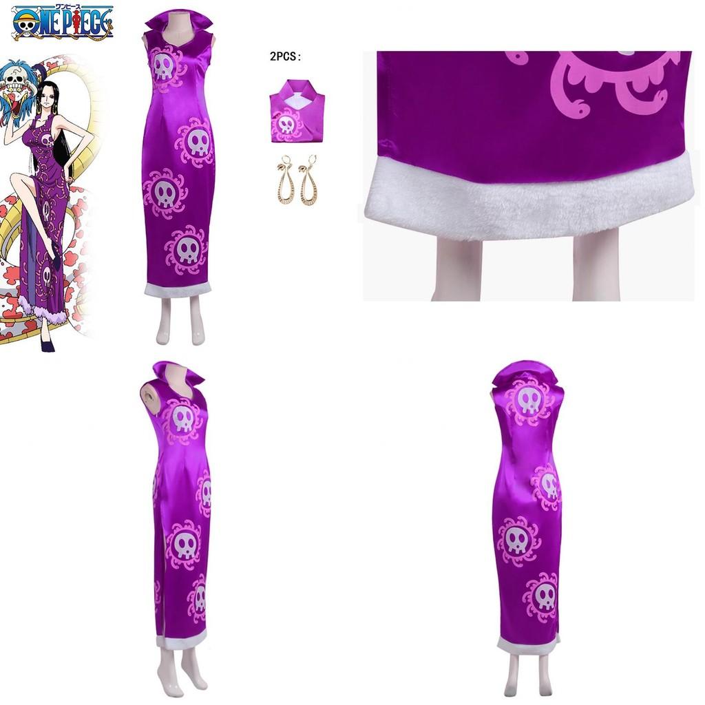 Exquisite One Piece Boa Hancock Cosplay-Kleidung mit seidigem Stoff und wunderschönem Druck
