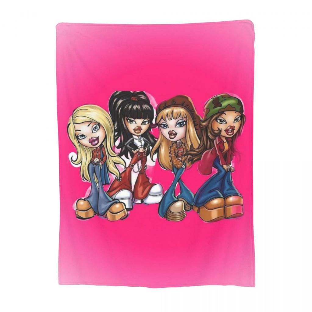 Bratzs Girls Blankets Flannel Sofa Throw Blanket Portable Throw Blankets for Home Bedroom Outdoor Throws Bedspread Quilt