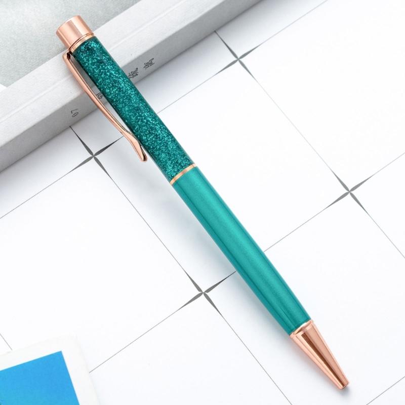 5Pcs Sequins Drift Sand Ballpoint Pens Refillable Metal Ballpoint Pens 1.0MM Tip for Daily Writing and Note Taking