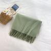 Mary 300g imitation cashmere tassel scarf women's winter solid color thickened warm shawl Japanese scarf