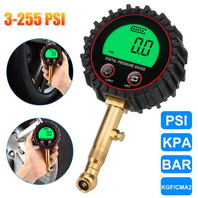 Tire Pressure Gauge 3-255PSI Backlight LCD Display Digital Air Pressure Gauge For Car Trucks Bikes Air Pressure Tire Gauge