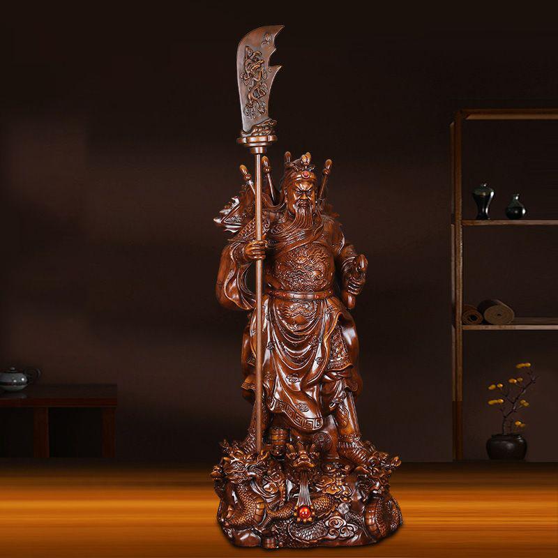 Fortune Guan Gong Sculpture Resin Ornaments Crafts Home Bookshelf Figurines Decoration Store Office Desk Statue Accessories Item