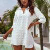 Summer Women's Dress Pullover Solid Color Irregular Shirt Skirt Blouse