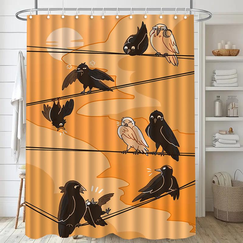 Halloween Ghosts Washable Dirt-Resistant Shower Curtain Shower Head Waterproof Polyester Bath Curtain For Home Decor Accessories