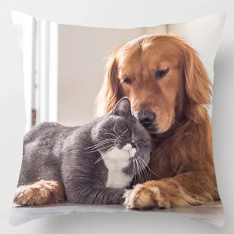 Süße Katze Umarmungskissenbezug Haustier Interaktive Illustration Kissen Heilende Heimdekoration Sofakissen