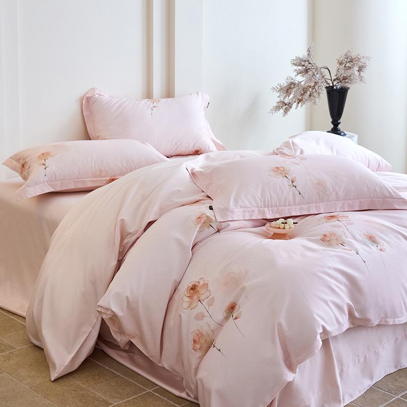 Pure Cotton Fresh Style Bedding Set: Modern Minimalist Duvet Cover, Sheet & Fitted Sheet for Spring/Summer