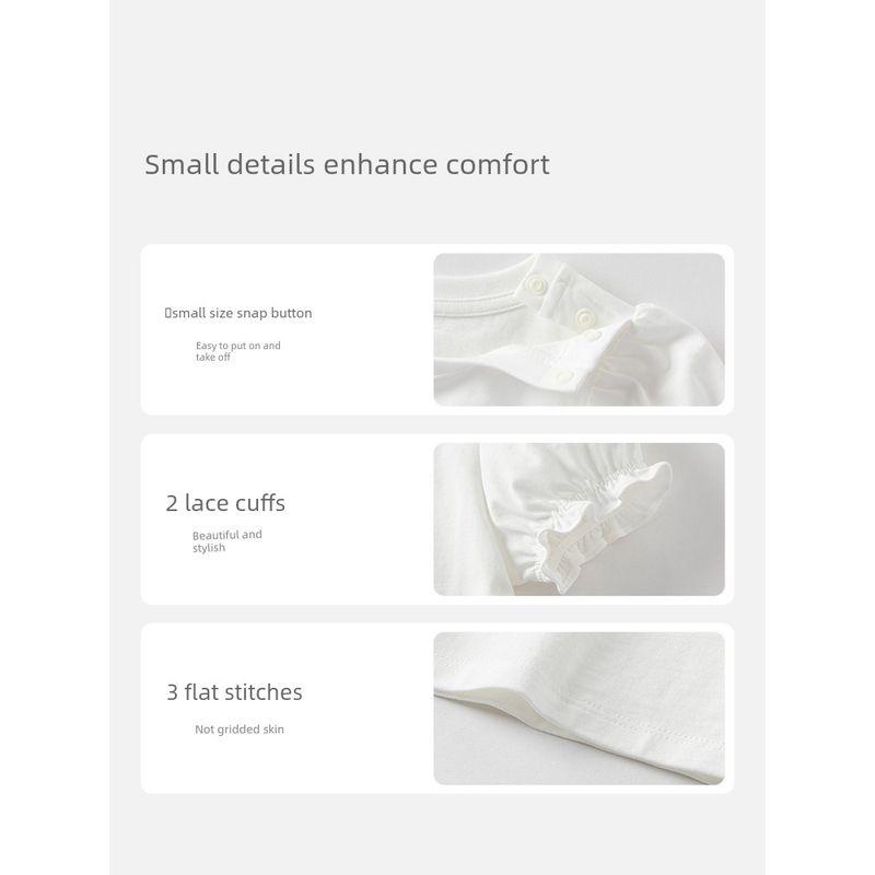 David Bella Kidsren's Short-Sleeved T-Shirt 2026 Summer New Style Baby Girl 5A Antibacterial and Anti-Mite Pure Cotton Thin Top