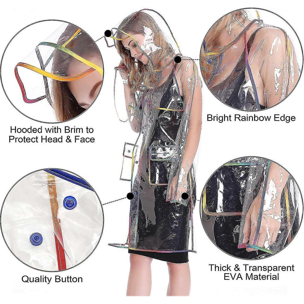 Transparent Raincoat For Women Rain Ponchos For Adult Waterproof Rain Jackets