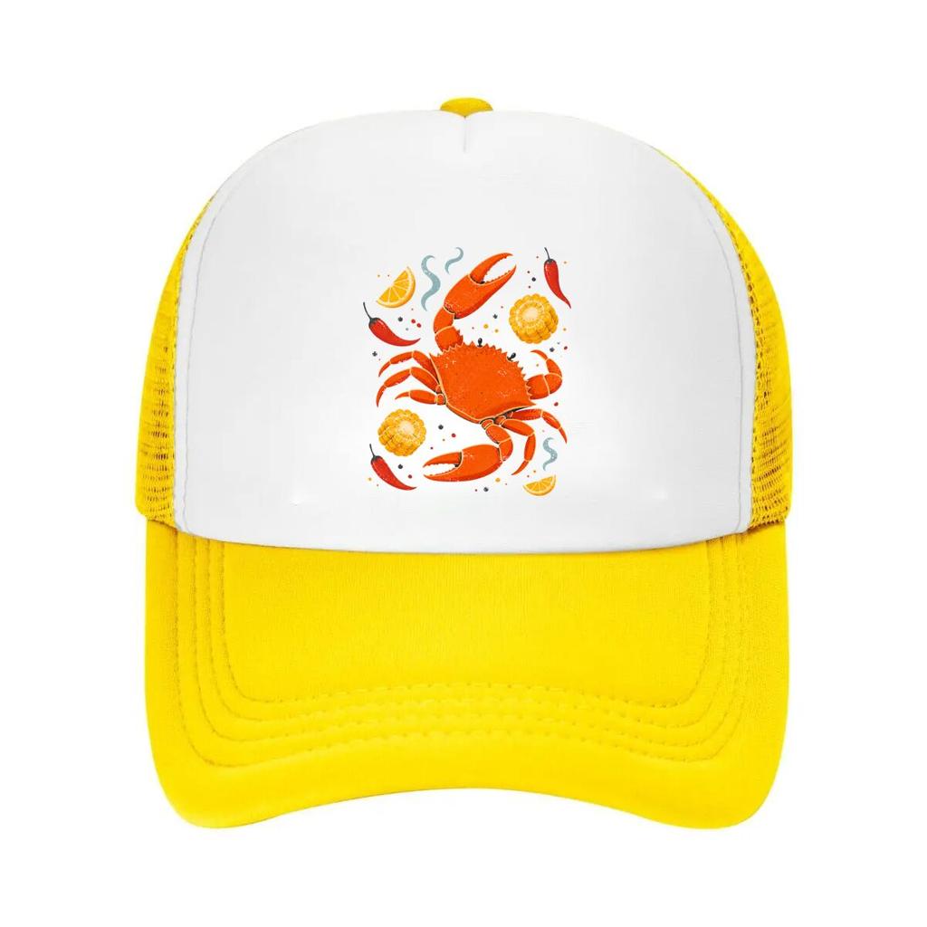Spicy Seafood Boil Retro Graphic Mesh Baseball Cap Casual Hat Outdoor  For Womens Unisex FeUnisex