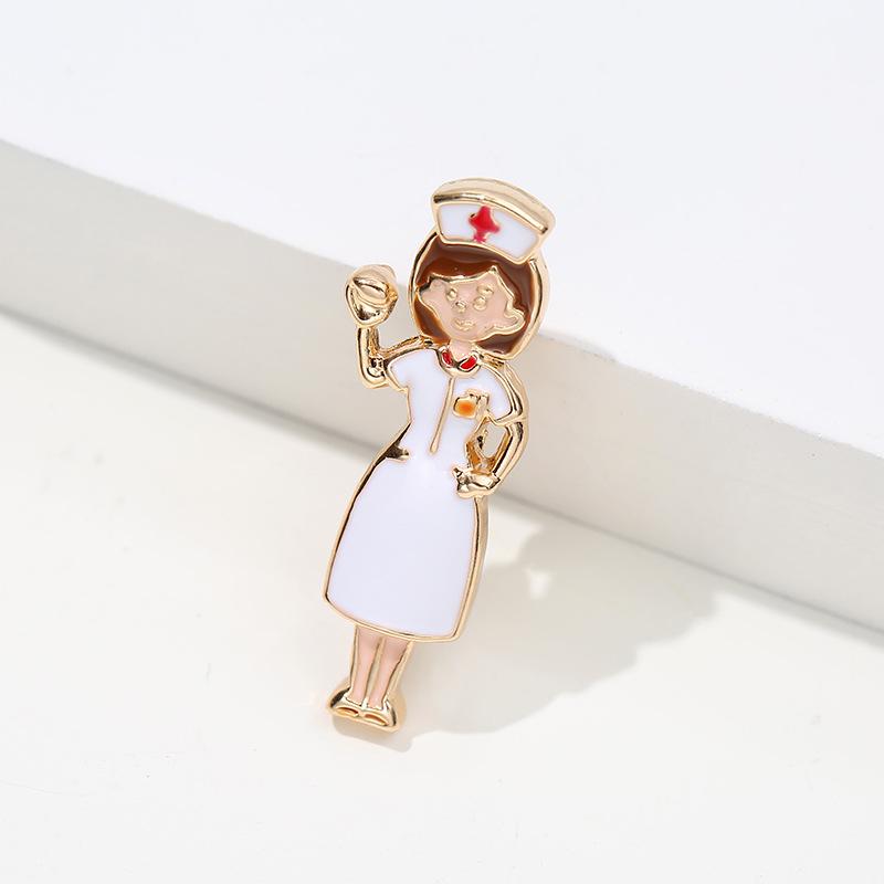 Wuhan Hospital Epidemic Prevention Brooches: Cartoon Series with Thermometers, Caring Doctors, Nurses, and More Creative Designs.