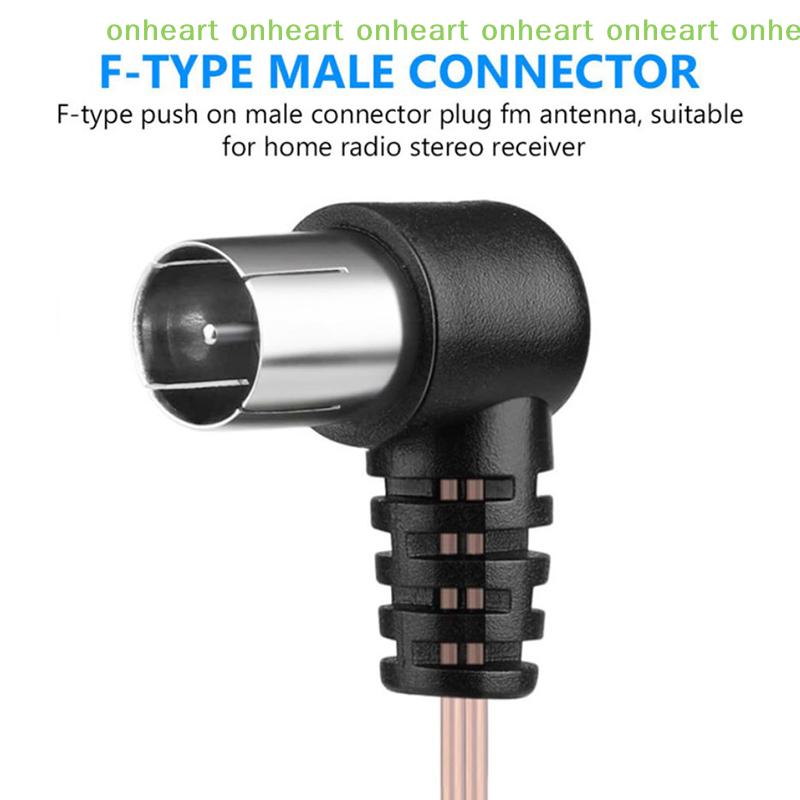 [C]FM Antenna 75  F Type Male Plug for Home Radio Stereo Signal Receiver Aerial