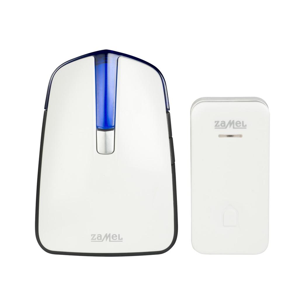 Wireless battery-powered doorbell with a hermetic button, range 100m, Rum