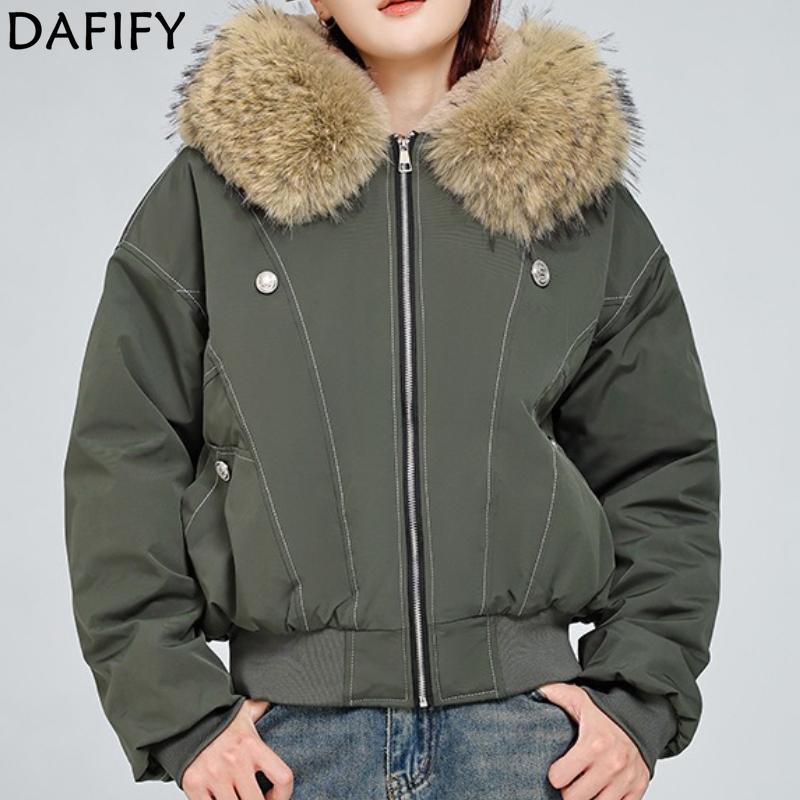 DAFIFY Dámská móda Ležérní Podzim Zima Jednobarevný potisk Bundy a kabáty s dlouhým rukávem Péřové kabáty