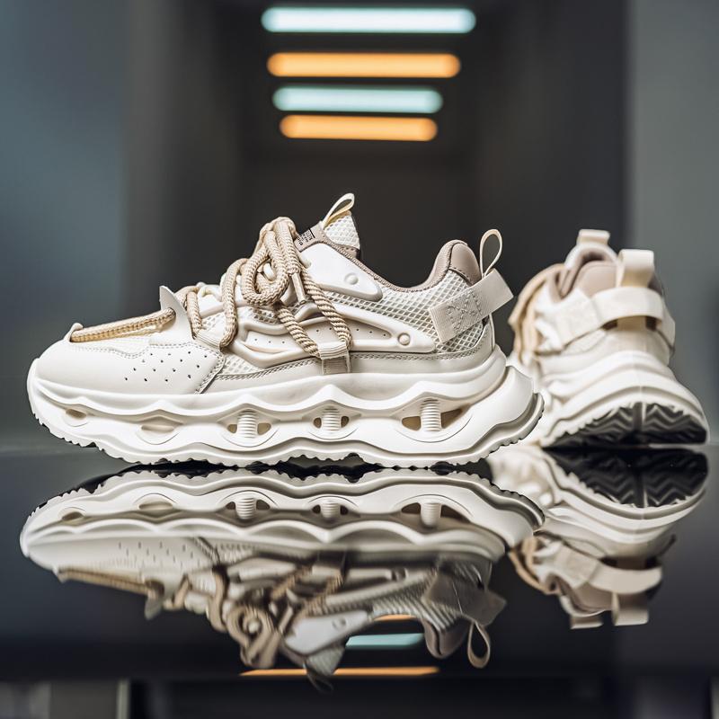 Herren Sportschuhe Vier Jahreszeiten Neu Dicke Sohle Rutschfest Outdoor Freizeit Laufschuhe Studenten Leicht Atmungsaktiv Weiche Sohle Sneaker