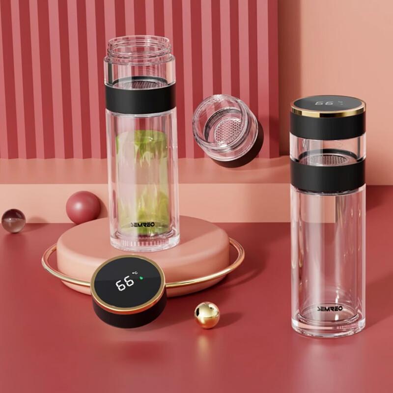 Smio Genas Smart Temperature Display Glass Tea Bottle