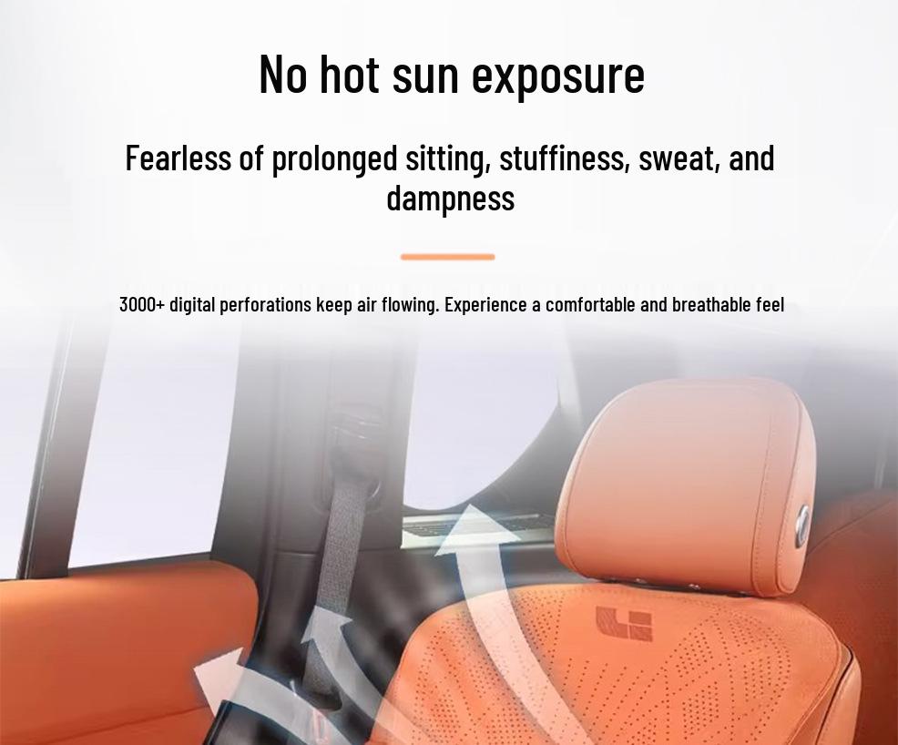 Universal Suede Car Seat Cushion - Breathable, Perforated, All-Season