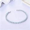 Bracciale in Argento Sterling 925 con Topazio Azzurro Naturale per Donna Gioielli Moda Lusso Leggero Elegante Regalo per Anniversario Compleanno