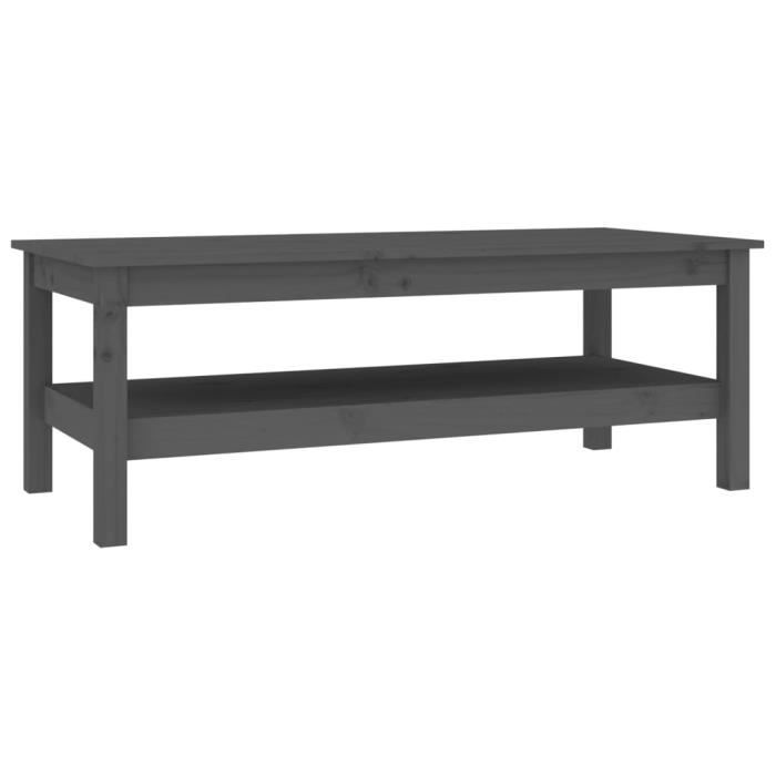 VidaXL Table basse Gris 110x50x40 cm Bois massif de pin 814276